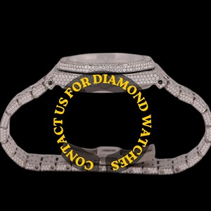 Reloj de Hombre de Moda, Deportivo, de Negocios, con Cristal de Cuarzo, Diamantes Moissanite VVS, Completamente Cubierto de Diamantes, Edición Limitada, Movimiento ETA, Acero Inoxidable - Product Image 5