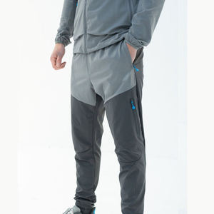 Survêtement gris pour homme avec blocs de couleur, capuche et fermeture éclair intégrale, poches latérales, coupe classique, tenue sportive d'automne - Product Image 5