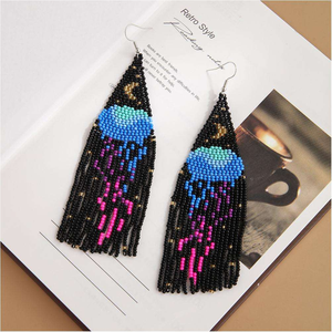 Pendientes de Gelatina con Cuentas Bordadas de Medusas, Joyería Extravagante para el Día de San Patricio, Pendientes Coreanos Únicos y Coloridos para Mujer - Product Image 5
