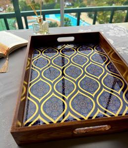 Plateau en bois imprimé coloré pour fête d'anniversaire, idéal pour la présentation de gâteaux et de friandises, vente en gros, fourniture de plateaux de service - Product Image 4