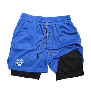 Men Double <b>Layer</b> Fitness Shorts Men Fitness Gym Training 2 in 1 Sports Shorts Quick Dry Workout Jogging Double Deck Summer - Product Image 5