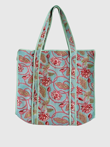 Bolsa de Lona con Estampado Floral, Estilo Bohemio, Abierta, para Compras, para Mujer, para Todas las Temporadas - Product Image 1
