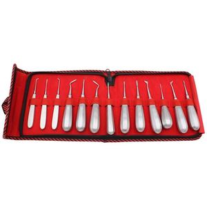 Kit de 13 instruments dentaires : Élévateur dentaire manuel en acier inoxydable pour adulte, à manche hexagonal courbé, pour la racine du dentaire, par Grip Surgical - Product Image 4
