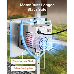 Kit de rôtissoire électrique 38W, barbecue en acier inoxydable pour l'extérieur, rôtissoire à porc et à agneau, 7 niveaux de hauteur, roues, 132 LBS, camping - Product Image 5