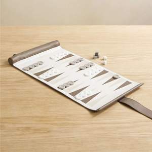 Juego de Backgammon de Lujo Enrollable de Cuero PU, Portátil, Resistente, para Viajes, de Alta Gama, con Logotipo Personalizado, 21 Pulgadas - Product Image 1