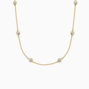 Collar de diamantes cultivados en laboratorio con bisel, oro blanco de 14K, chapado en rodio, certificado IGI, elegante cadena para superposición, minimalista nupcial - Product Image 4