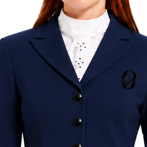 Veste d'équitation bleu marine pour femme, blazer de compétition classique, manteau d'équitation sur mesure, vente en gros, mode - Product Image 3