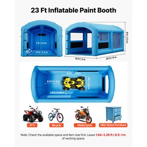 Cabine de peinture gonflable 20x10x8 pieds, cabine de pulvérisation portable avec souffleurs 480W+750W et grand filtre en coton - Product Image 2