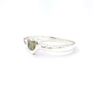 Simple 925 Silver Heart <b>Ring</b> with Natural Blue Flash <b>Labradorite</b> Gemstone Romantic Handmade Gift For Wedding, Anniversary - Product Image 2