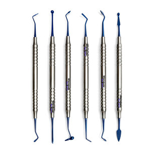 Juego de Instrumentos Dentales Manuales de Acero Inoxidable para Tallado y Colocación de Composite, Doble Punta, 6 Piezas - Product Image 1