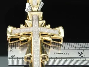 Pendentif Croix Moissanite Iced Out Style Hip Hop Luxe Plaqué Or Unisexe Argent Sterling 925 - Product Image 3