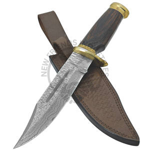 มีดโบวี่เหล็กดามัสกัสแบบปรับแต่งได้ รุ่นใหม่ล่าสุด ด้ามไม้ คมกริบ เหมาะสำหรับเอาตัวรอด ใช้ล่าสัตว์กลางแจ้ง - Product Image 5