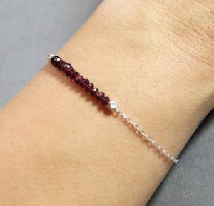 Sterling Silver Ruby Bracelet July Birthstone Minimalist Women Jewelry Gemstone Handmade Wholesale Supplier - Product Image 2