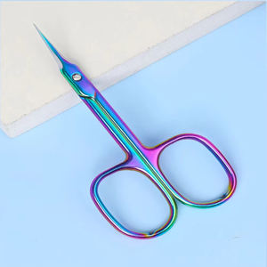 Tijeras de Manicura de Acero Inoxidable de Alta Calidad con Hoja Recta y Empuñadura de Goma, Herramienta de Corte de Precisión para Salón de Belleza - Product Image 5