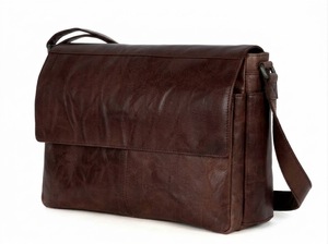 Bolso bandolera de cuero marrón, maletín con solapa suave, bolso de hombro para hombres y mujeres - Product Image 2