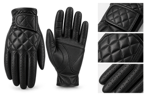 Gants de golf en cuir Cabretta de qualité supérieure avec logo personnalisé Noir matelassé OEM ODM - Product Image 3