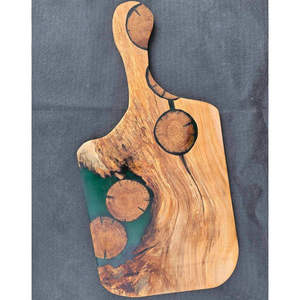 Resin Round Chopping Block with Wood <b>Knife</b> Handle Dishwasher <b>Safe</b> - Product Image 6