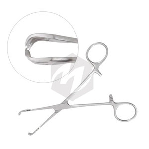 Pinzas Teale Vulsellum Premium de 10 Pulgadas, Curvas Lateralmente, 4x5 Dientes, Mandíbulas de 5 mm de Ancho, para Ginecología, Cervix, Cirugía Manual - Product Image 2