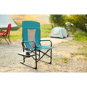 Sedia da regista pieghevole per campeggio, robusta e sovradimensionata, con tavolino laterale portatile, ideale per spiaggia, pesca, picnic o viaggi. - Product Image 1