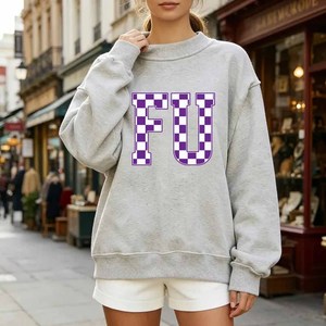 Cal Paly Heavyweight <b>Mock</b> <b>Neck</b> Crew <b>Neck</b> Sweatshirt Leopard Print Sorority Apparel - Product Image 2