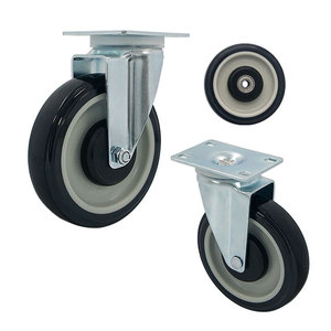 Roue pivotante en TPU de 5 pouces, cadre métallique robuste, pour table basse, tabouret, usage polyvalent - Product Image 1