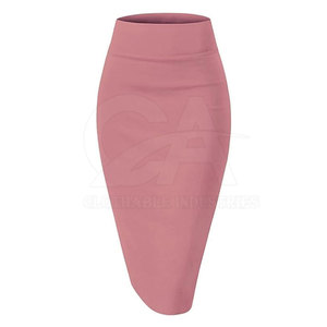 กระโปรงทำงานทรงตรงใส่สบายสำหรับสาวพลัสไซส์ เอวสูง กระโปรงทรงตรงสำหรับผู้หญิงไซส์ใหญ่ ผ้าเนื้อยืด - Product Image 3