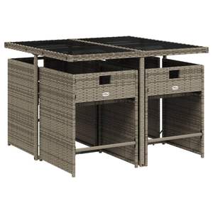 Ensemble de 4 ensembles de salle à manger de jardin gris pour patio, noir foncé avec un style élégant - Product Image 3
