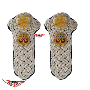 KEW High Best Customized Mylar Thread Embroidered Crown Shoulder Board <b>Braided</b> Quality Epaulettes <b>Accessory</b> Luxury Durable - Product Image 1
