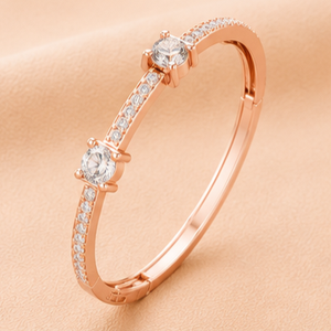 Luxury Three Stone Diamond Open Cuff <b>Bangle</b> <b>Bracelet</b> for Women 14KT Silver VVS1-VVS2 Clarity IGI Certified Wedding Jewelry Gift - Product Image 2