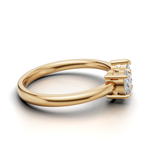 IGI Certified Lab Grown Diamond Toi Et Moi <b>Ring</b> 18K Yellow / White & Rose Gold Pear & Oval Shape Engagement <b>Ring</b> For Women - Product Image 4