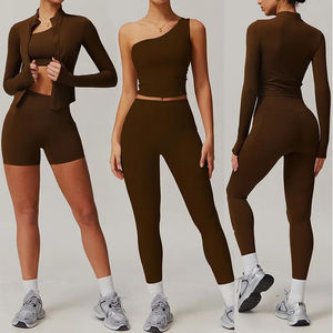 Ensemble de sport d'été sans manches pour femme, taille haute, pour gym et yoga, avec logo personnalisé, respirant, décontracté - Product Image 3