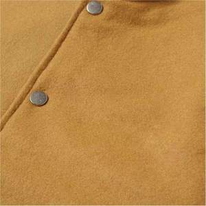 Men's <b>Suede</b> Varsity <b>Jacket</b> Solid Color Stand Collar Casual Autumn Regular Fit Snap Button Closure Letterman <b>Jacket</b> - Product Image 3