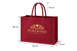 Bolsa de Yute Color Borgoña con Logotipo en Dorado, Bolsa de Regalo Ecológica Premium, Bolsa de Compras Reutilizable - Product Image 2