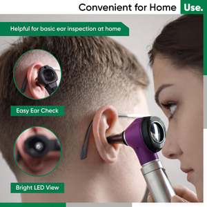 กล้องส่องหูพร้อมไฟ, เครื่องตรวจจับการติดเชื้อในหู, ขนาดพกพา (สีม่วง) - Product Image 5