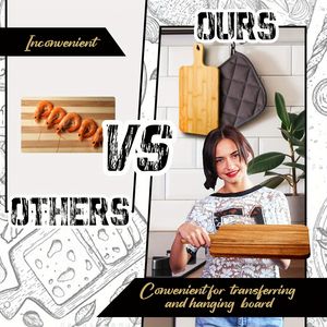 Set di 10 Taglieri in Legno di Acacia con Manici 40x20 cm per Pizza, Pane, Formaggio, Salumi, Frutta e Verdura - Product Image 4