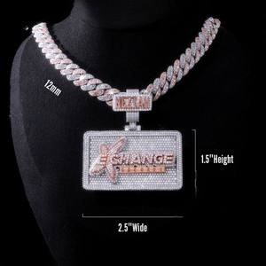 Bereal Custom Moissanite Brilliant Cut Iced VVS Hip Hop <b>Name</b> Letter Charm Pendant 925 Silver 18K Gold Certified Necklace <b>Chain</b> - Product Image 1