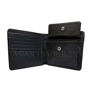 Portefeuille court homme en cuir véritable léger de haute qualité, pliable, avec logo personnalisé, en polyester durable, fabriqué en usine, prix de gros 2026 - Product Image 6