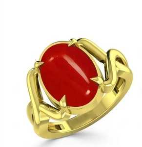 Most Selling Red Agate <b>Stone</b> Diamond <b>Ring</b> with Polished Oval Cabochon Gemstone and Elegant Gold Tone Setting <b>for</b> <b>Men</b> Women - Product Image 4