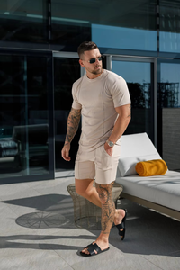 Conjunto de Camiseta y Pantalones Cortos de Gran Tamaño, 100% Algodón, Estilo Urbano, Transpirable, Tallas Grandes, Personalizable en Color - Product Image 4