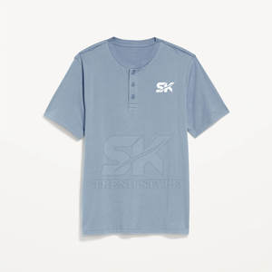 Camisetas Henley Lisas de Secado Rápido al por Mayor, Tallas Grandes en Stock, Camisetas Henley Lisas Hechas a Medida - Product Image 5