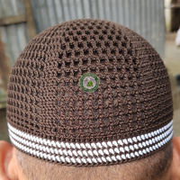 Topi Kufi Islami Berkualitas Tinggi untuk Pria, Bahan Katun Premium, Topi Sholat Taqiyah Taqi Dewasa, Dapat Disesuaikan, Bordir Tangan Solid