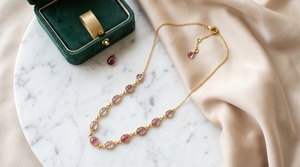 Elegante Collar de Turmalina Bicolor en Plata 925 con Baño de Oro, Joyería Artesanal con Piedras Preciosas para Mujer - Product Image 5