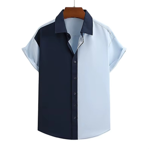 Wholesale Customized <b>Men</b>’s Summer <b>Stretch</b> Print Shirt Short Sleeve Casual Fashion Shirt - Product Image 1