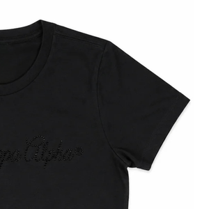 เสื้อยืด AKA Black Bling สำหรับผู้หญิง ประดับด้วยเพชรระยิบระยับ ลายกราฟิก คอกลม แขนสั้น เสื้อยืดสไตล์ Sorority แฟชั่นลำลองสำหรับงานปาร์ตี้ - Product Image 2