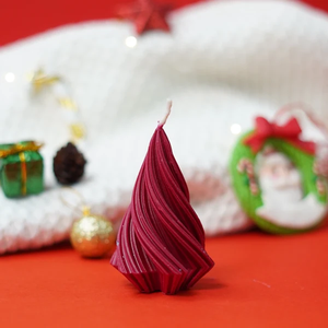 Bougies artisanales en soja en forme d'arbre en spirale, lot de 2, décoration rustique de Noël, centre de table festif, cadeau pour la décoration de table à la maison - Product Image 2