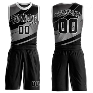 Uniformes de Baloncesto Juveniles de Diseño Personalizado, Camiseta de Baloncesto Sublimada en Azul y Negro, Camiseta de Baloncesto Blanca - Product Image 1
