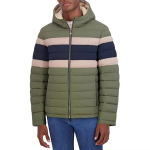Veste matelassée unisexe de style unique, de qualité supérieure, à capuche, imperméable, respirante, manches longues, 100% nylon, toile à pois - Product Image 3