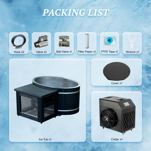 Moderna Bañera de Inmersión Fría de WPC Negra con Grifo de Drenaje y Revestimiento de Acero Inoxidable 304, Bañera Ovalada para Baño de Hielo con Enfriador Digital - Product Image 6