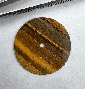 A K Gems Natural Tiger Eye Gemstone 28.50mm 1.50mm Cabochon <b>Cut</b> Watch Dial & Face NH35 Movements GMC-1801 Model Watch Making - Product Image 6