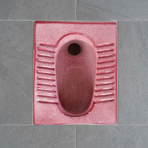 Magenta White Double Color <b>Ceramic</b> Orissa Squatting <b>Pan</b> Toilet 20 Inch Indian Export Quality Designer Bathroom WC - Product Image 3
